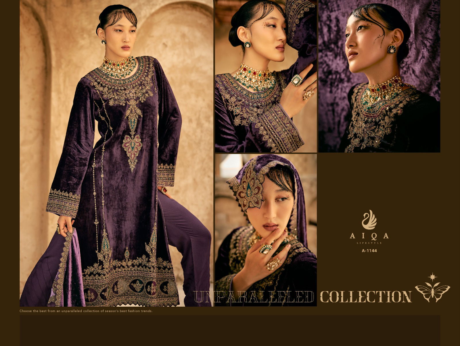 Shaina By Aiqa Velvet Embroidery Winter Wear Salwar Kameez Suppliers In India